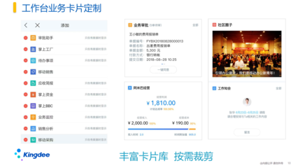 金蝶云星空是金蝶集團面向中小型企業的一個核心產品。作為核心應用的移動應用,我們提供了基于云之家、企業微信、WeLink、釘釘、小程序等平臺的全面的移動應用套件,可以覆蓋企業移動化辦公。真正做到高效敏捷,全面移動化的要求。